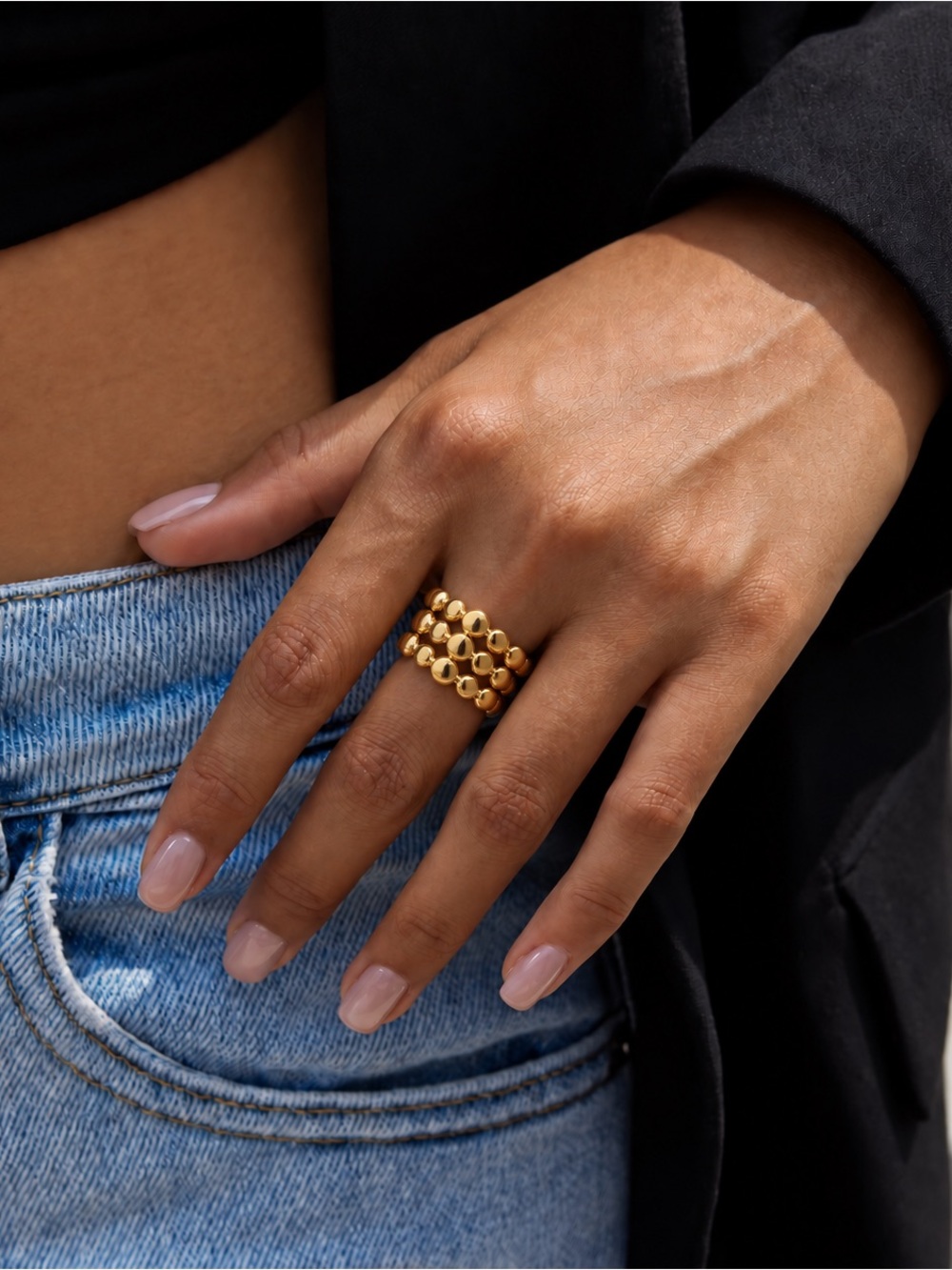 18K Gold Plated Adjustable Ring